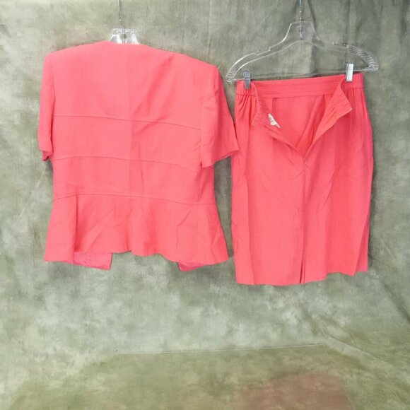 EUC Lois Snyder for Dani Max Solid Hot Pink Suit Vintage Size 10  S-8793 - Picture 7 of 8
